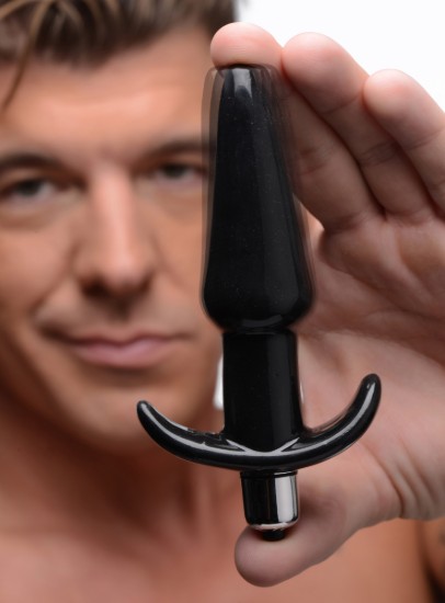 Picture of Smooth Vibrating Anal Plug - Black