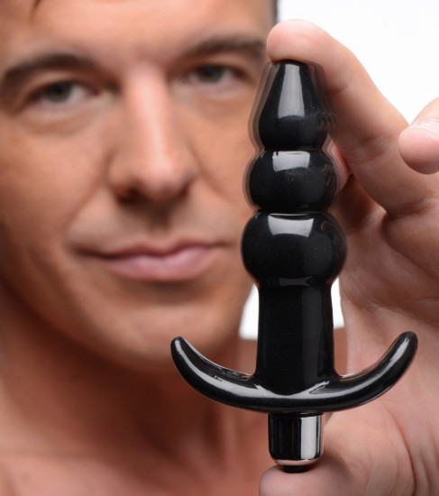 Picture of Ribbed Vibrating Butt Plug - Black