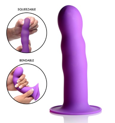 Picture of Squeezable Wavy Dildo - Purple