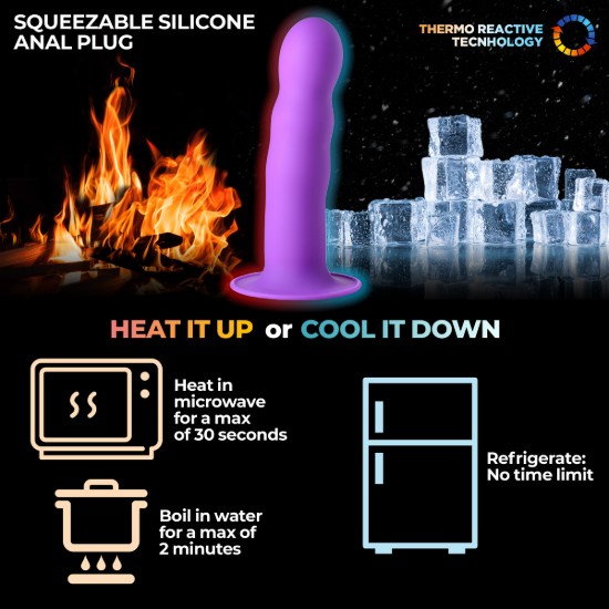 Picture of Squeezable Wavy Dildo - Purple