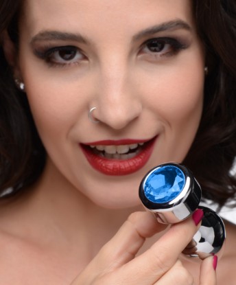 Picture of Blue Gem Weighted Anal Plug - Medium