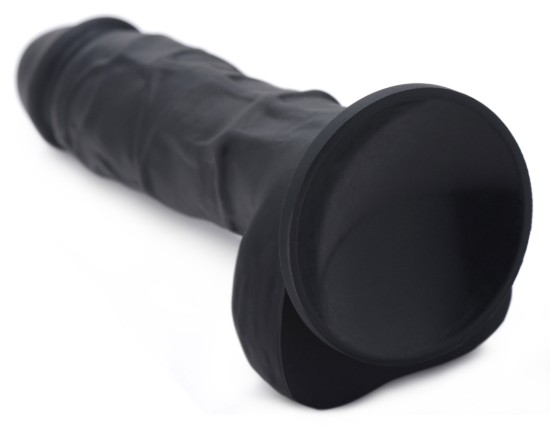 Picture of Power Pecker 7 Inch Silicone Dildo with Balls - Black