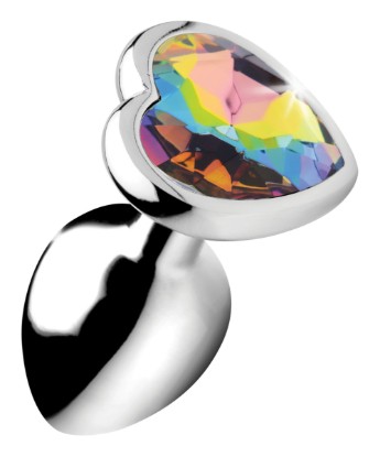 Picture of Rainbow Prism Heart Anal Plug - Small