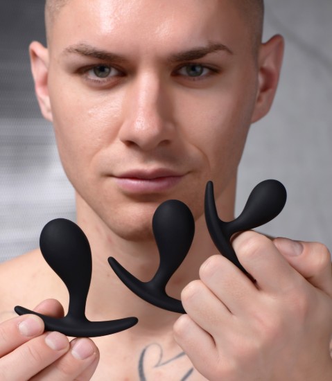 Picture of Dark Droplets 3 Piece Curved Silicone Anal Trainer Set