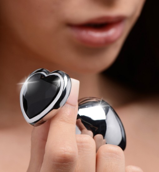 Picture of Black Heart Gem Anal Plug - Medium