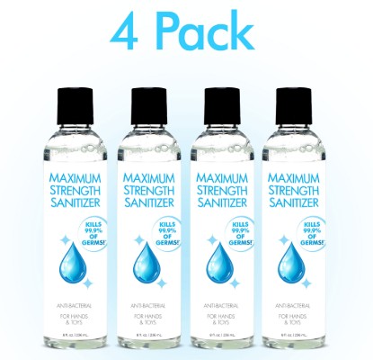 Picture of Anti-Bacterial Maximum Strength Hand Sanitizer 8oz 4-Pack