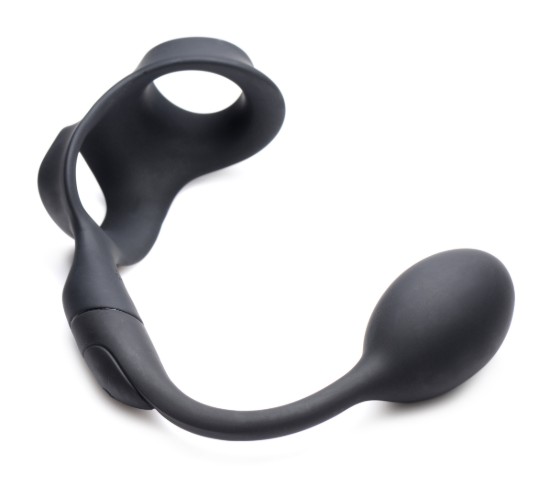 Picture of 10X P-Bomb Silicone Cock and Ball Ring with Vibrating Anal Plug