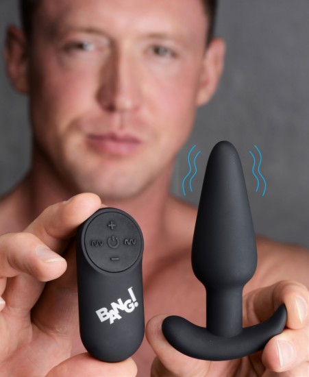 Picture of Remote Control 21X Vibrating Silicone Butt Plug - Black