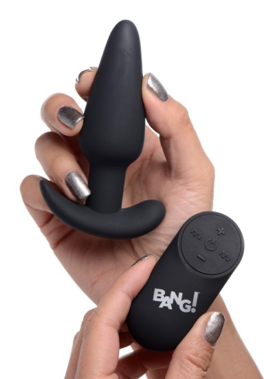 Picture of Remote Control 21X Vibrating Silicone Butt Plug - Black