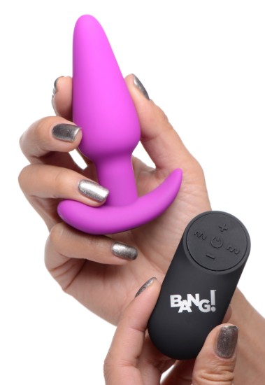 Picture of Remote Control 21X Vibrating Silicone Butt Plug - Purple