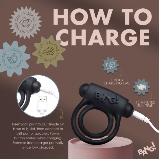 Picture of Remote Control 28X Vibrating Cock Ring and Bullet - Black