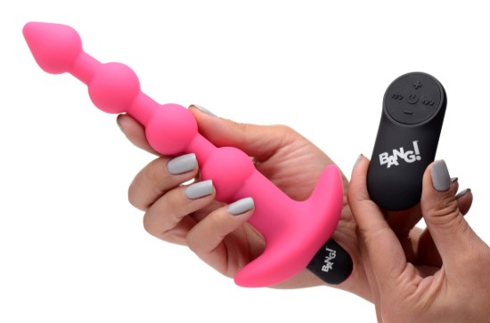 Picture of Remote Control Vibrating Silicone Anal Beads - Pink