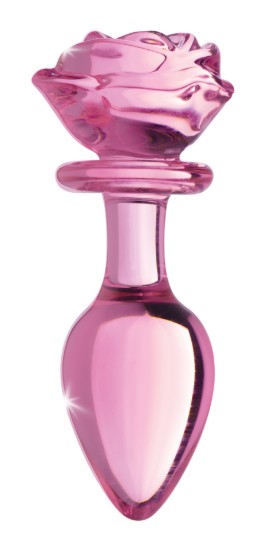 Picture of Pink Rose Glass Anal Plug - Large