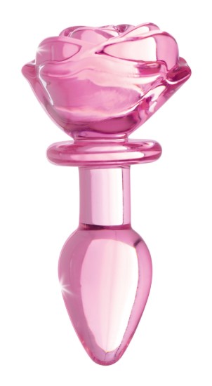 Picture of Pink Rose Glass Anal Plug - Small