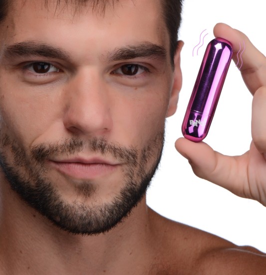 Picture of 10X Rechargeable Vibrating Metallic Bullet - Purple