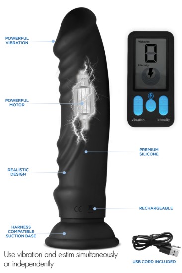 Picture of E-Stim Pro 5x Vibrating Dildo with Remote Control