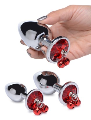 Picture of Red Gem with Bells Anal Plug Set