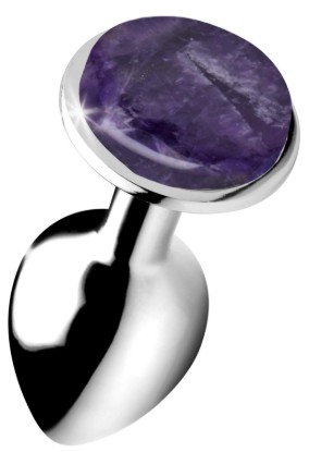Picture of Genuine Amethyst Gemstone Anal Plug - Small