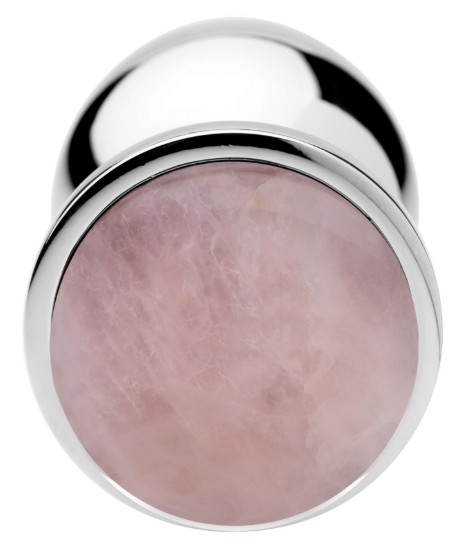 Picture of Authentic Rose Quartz Gemstone Anal Plug - Medium