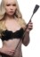 Picture of Short Leather Riding Crop with Rhinestone Handle