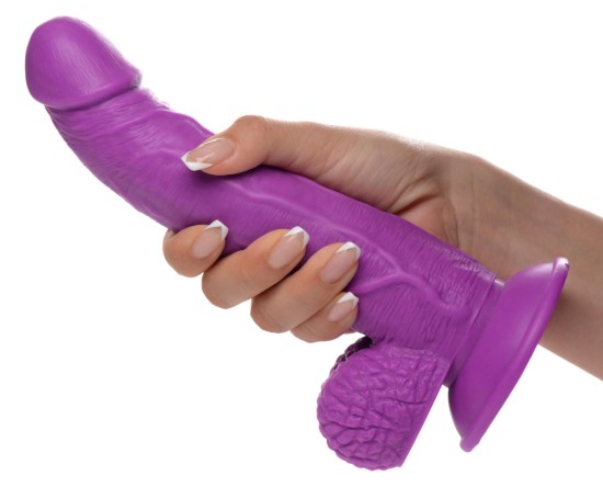 Picture of 7.5 Inch Dildo with Balls - Purple