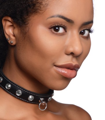 Picture of Bling Vixen Leather Choker with Rhinestones - Clear