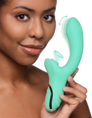Picture of 10X Minty Air-Stim Silicone Rabbit Vibrator
