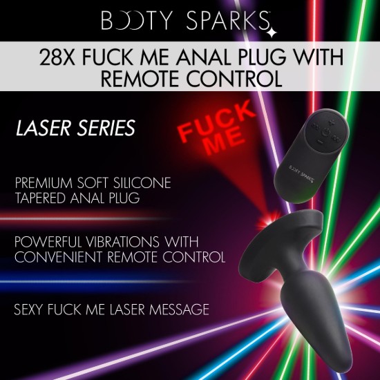 Picture of 28X Laser Fuck Me Silicone Anal Plug with Remote Control - Large