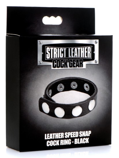 Picture of Leather Speed Snap Cock Ring - Black