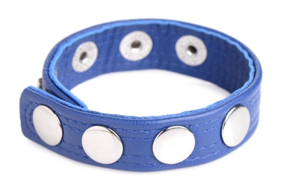 Picture of Leather Speed Snap Cock Ring - Blue