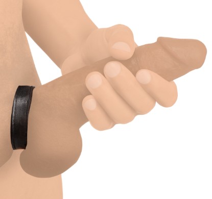 Picture of Leather and Velcro Cock Ring
