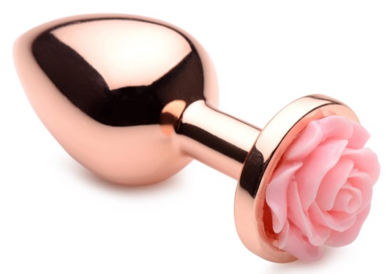 Picture of Rose Gold Anal Plug with Pink Flower - Medium
