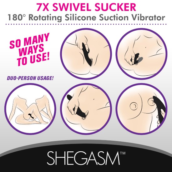 Picture of 7X Swivel Sucker 180 Rotating Silicone Suction Vibrator