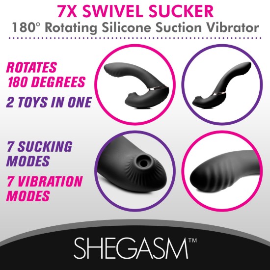 Picture of 7X Swivel Sucker 180 Rotating Silicone Suction Vibrator