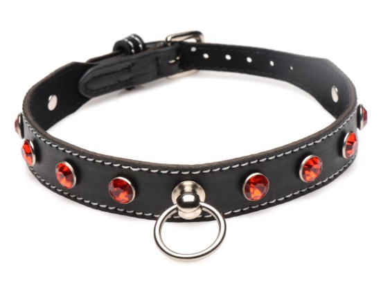 Picture of Rhinestone Choker with O-Ring - Red