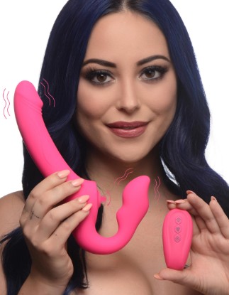 Picture of Licking and Vibrating Strapless Strap-On with Remote Control