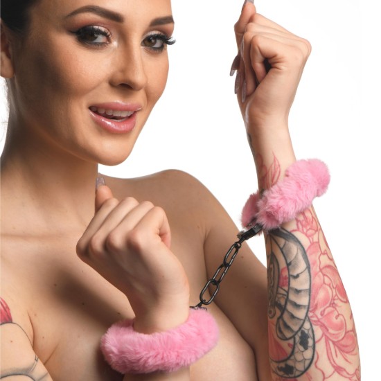 Picture of Cuffed in Fur Furry Handcuffs - Pink