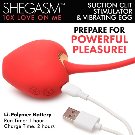Picture of 10X Love on Me Suction Clit Stimulator and Vibrating Egg