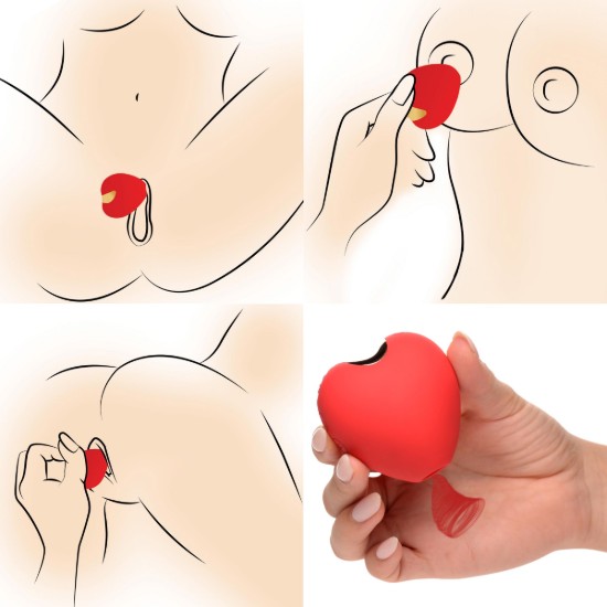 Picture of 10X Silicone Heart Suction Clit Stimulator