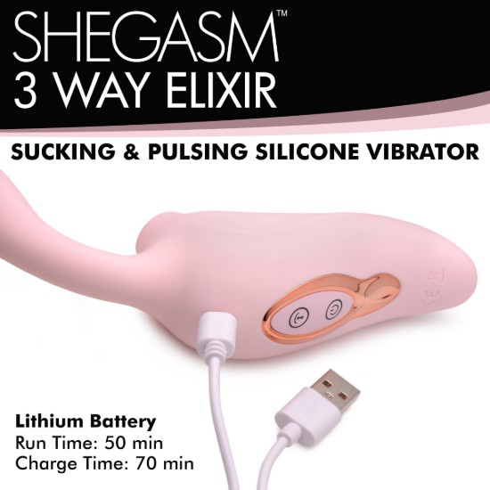 Picture of 3 Way Elixir Sucking and Pulsing Vibrator
