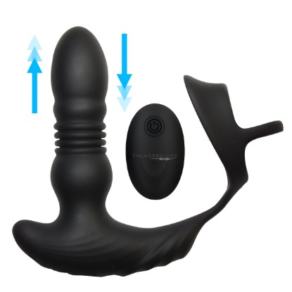 Picture of Thrusting Vibrator with Cock and Ball Ring and Remote