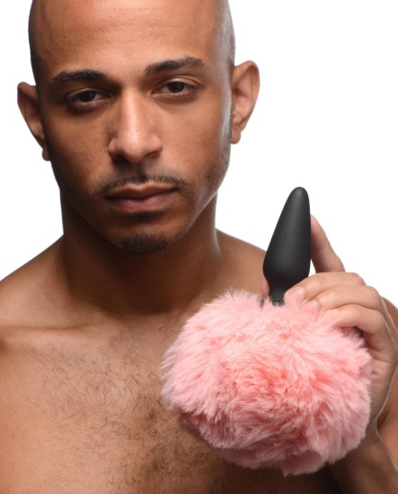 Picture of Small Anal Plug with Interchangeable Bunny Tail - Pink