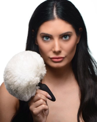 Picture of Small Anal Plug with Interchangeable Bunny Tail - White