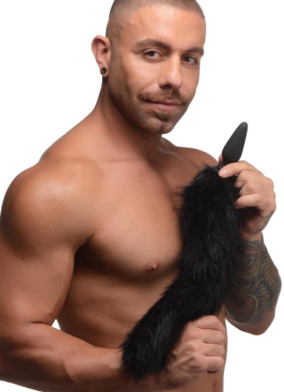 Picture of Small Anal Plug with Interchangeable Fox Tail - Black