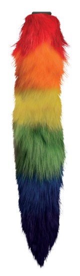Picture of Large Vibrating Anal Plug with Interchangeable Fox Tail - Rainbow