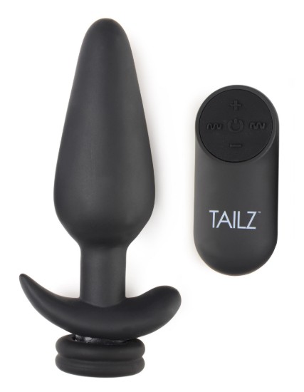 Picture of Large Vibrating Anal Plug with Interchangeable Fox Tail - White