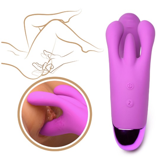 Picture of 10X Triple Rabbit Silicone Vibrator - Purple