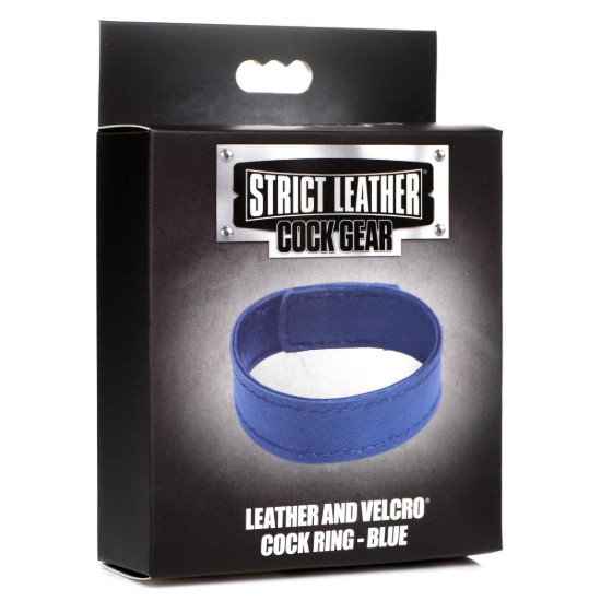 Picture of Velcro Leather Cock Ring - Blue