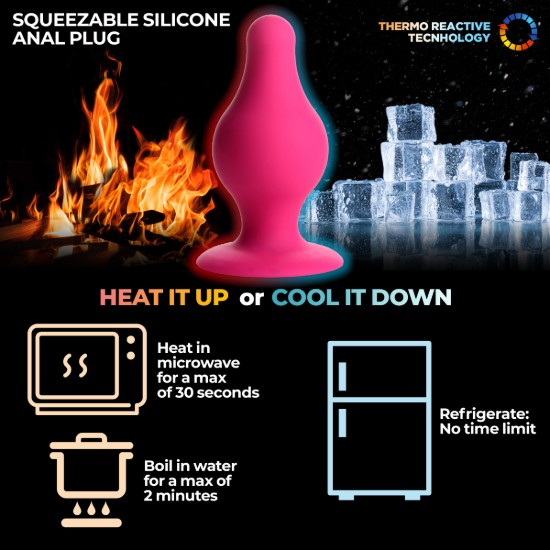 Picture of Squeezable Tapered Small Anal Plug - Pink