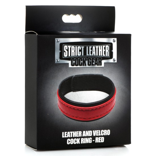 Picture of Velcro Leather Cock Ring - Red